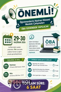 Haziran dönemi mesleki çalışma