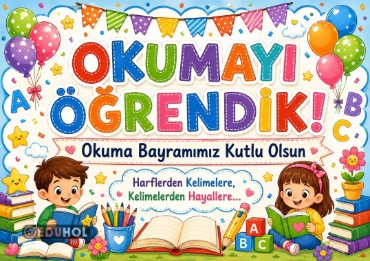 Okuma bayramı pano yazısı 16 parça