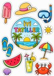 Yaz tatili sticker 6 sayfa
