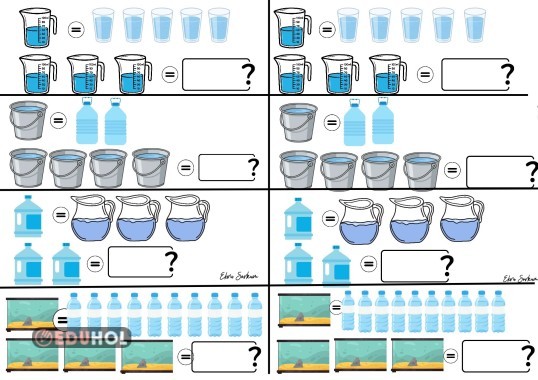 2.Sınıf Sıvı Ölçme Problemlerine Hazırlık