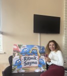 Şirinler büyük boy Ritmik Sayma yazısı