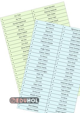 KELİME LİSTESİ( EŞ VE ZIT ANLAM)