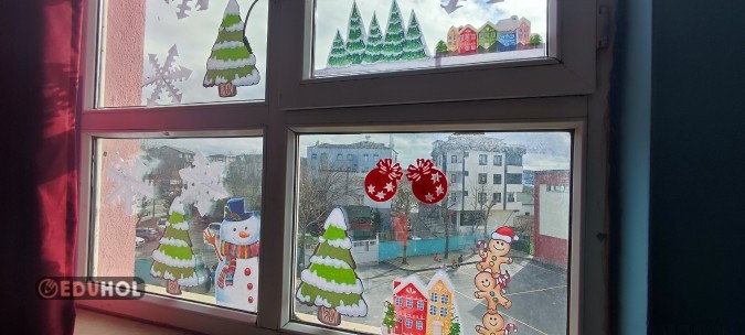 Kış temalı cam süsleme