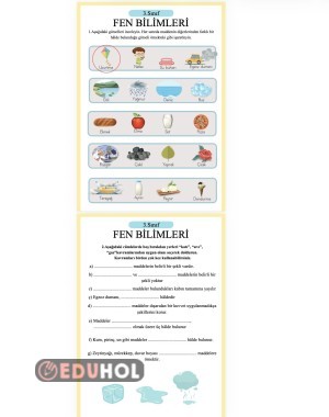 MEB 3.Sınıf Fen Bilimleri Katı-Sıvı-Gaz