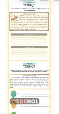 MEB 3.Sınıf Türkçe Hayali ve Gerçek Unsurlar - Eş Sesli Kelimeler