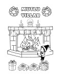 Mutlu Yıllar Şömine Temalı Boyama