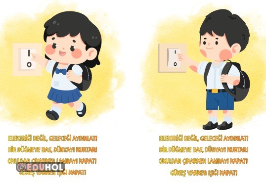 ELEKTRİK VE SU TASARRUFU UYARI AFİŞİ