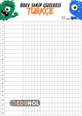 ÖDEV KONTROL TAKİP ÇİZELGESİ- BOŞ LİSTE