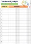 ÖDEV KONTROL TAKİP ÇİZELGESİ 2 - BOŞ LİSTE