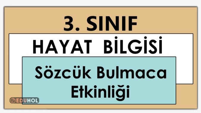 3. Sınıf - Hayat Bilgisi - Sözcük Bulmaca Etkinliği
