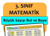 3. Sınıf - Matematik - Büyük Sayıyı Bul ve Boya