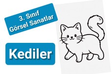 3. Sınıf Görsel Sanatlar - Kedi Çizimleri