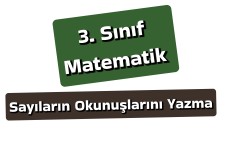 3. Sınıf Matematik Sayıların Okunuşunu Yazma