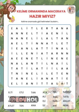 Kelime Ormanında Macera Bulmacası(1.Grup)