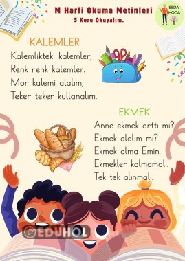 M harfi okuma metinleri