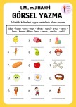 M harfi görsel yazma etkinliği