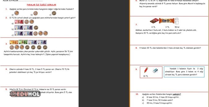 PARALARIMIZ KONUSU SORULAR