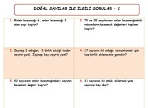 Basamak değerleri ile ilgili karma sorular içerir.