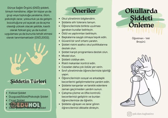 Okullarda Şiddeti Önleme - Öğretmen / Veli Broşürü