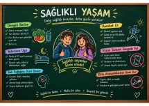 Sağlıklı Yaşam Kara Tahta Modüler Pano