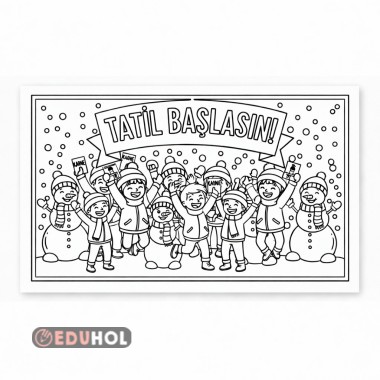 poster boyama - tatil başlasın sömestr özel