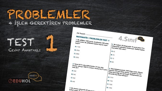 4 İşlem Gerektiren Problemler Test - 1