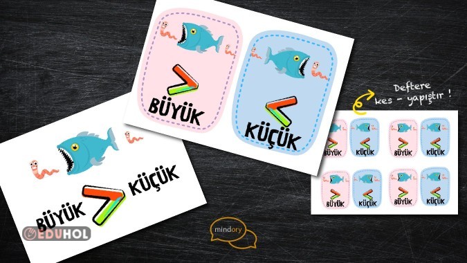 Büyük - Küçük Sembolleri; afiş ve defter çalışması