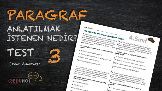 Paragraf; Anlatılmak İsteneni Bulma Testi - 3