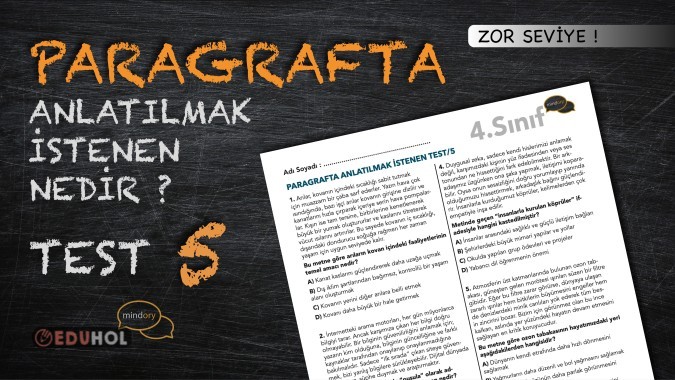 Paragraf; Anlatılmak İsteneni Bulma Testi - 5