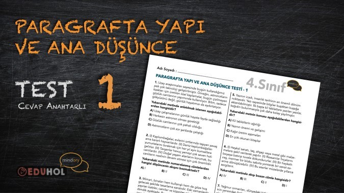 Paragrafta Yapı ve Ana Düşünce Test - 1