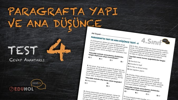 Paragrafta Yapı ve Ana Düşünce Test - 4