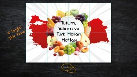 8 Sayfadan oluşan tek Yerli Malı Haftası pano çalışması