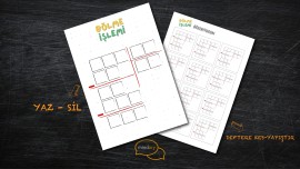 Bölme işlemi yaz-sil ve defter çalışması.