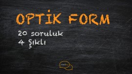 Optik Form; 20 Soruluk, 4 Şıklı