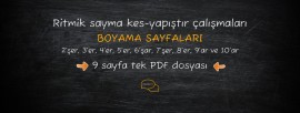 Tüm ritmik sayma kes-yapıştır çalışmaları. (Boyama sayfaları)