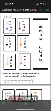 anetil ok hece çalışması