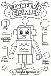 Geometrik cisimler boyama kağıdı
