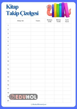 KİTAP TAKİP ÇİZELGESİ