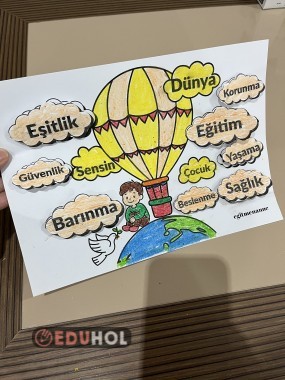 Dünya Sensin Çocuk Üç boyutlu boyama etkinliği