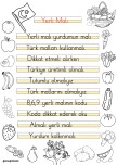 1. Sınıf Yerli Malı Şiir şablonu