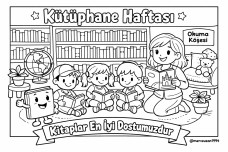 Kütüphane Boyama