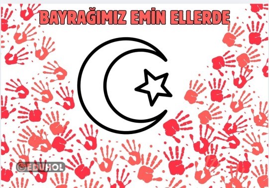 Türk bayragı el izi çalışması