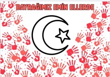 Türk bayragı el izi çalışması