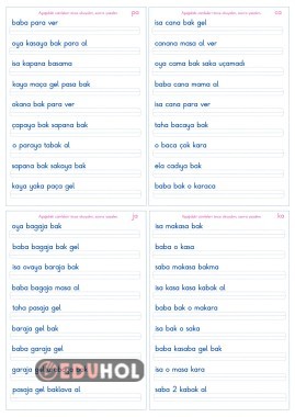 Basara Yöntemi Tüm Heceler Cümle Oku Yaz Etkinliği