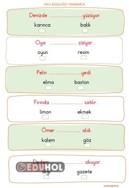 Cümle Tamamlama Çalışması