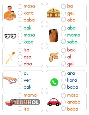 görsel-kelime eşleme basara yöntemi