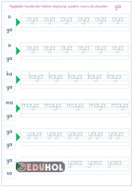 Heceden Kelime Oluşturma Etkinliği 2 Tüm Heceler Basara Yöntemi