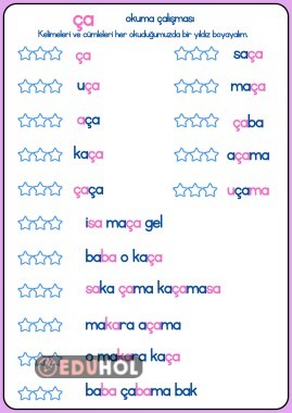 OKUMA ÇALIŞMASI BASARA ça Hecesi