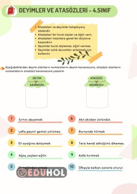 4. sınıf deyim ve atasözleri