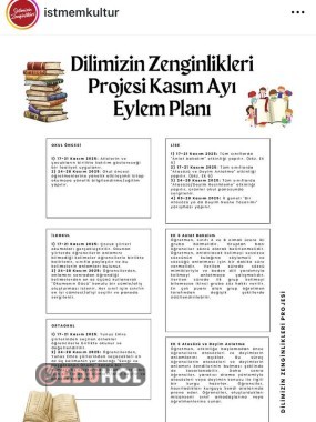 Dilimizin zenginlikleri projesi kasım ayı eylem planı